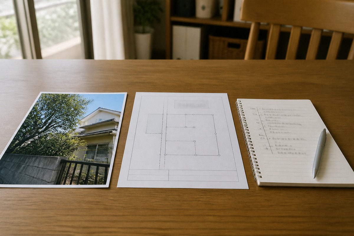 越境した庭木について写真と境界資料と連絡記録をそろえる机上