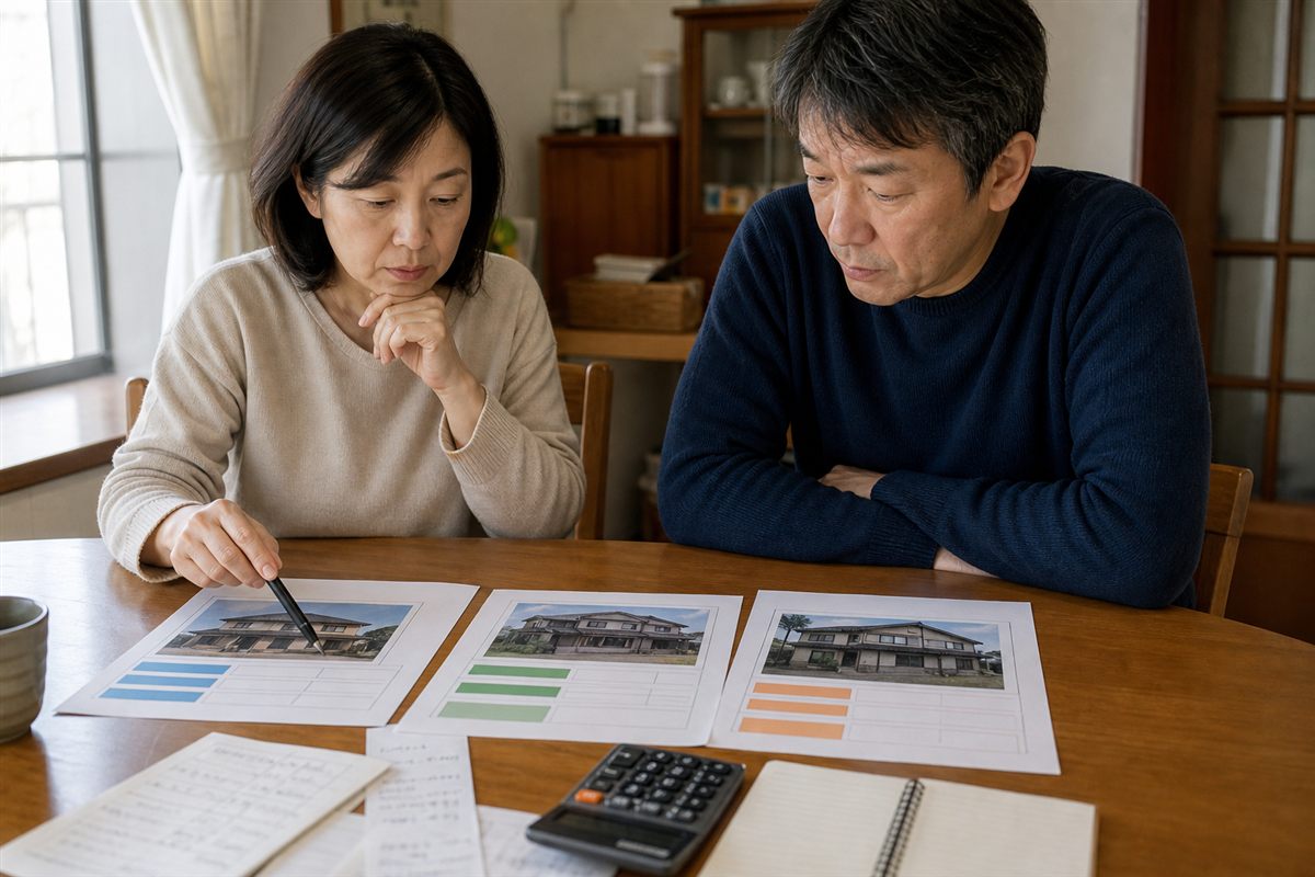 戸建て住宅の活用方法と費用を資料で比較するモデルケースのイメージ