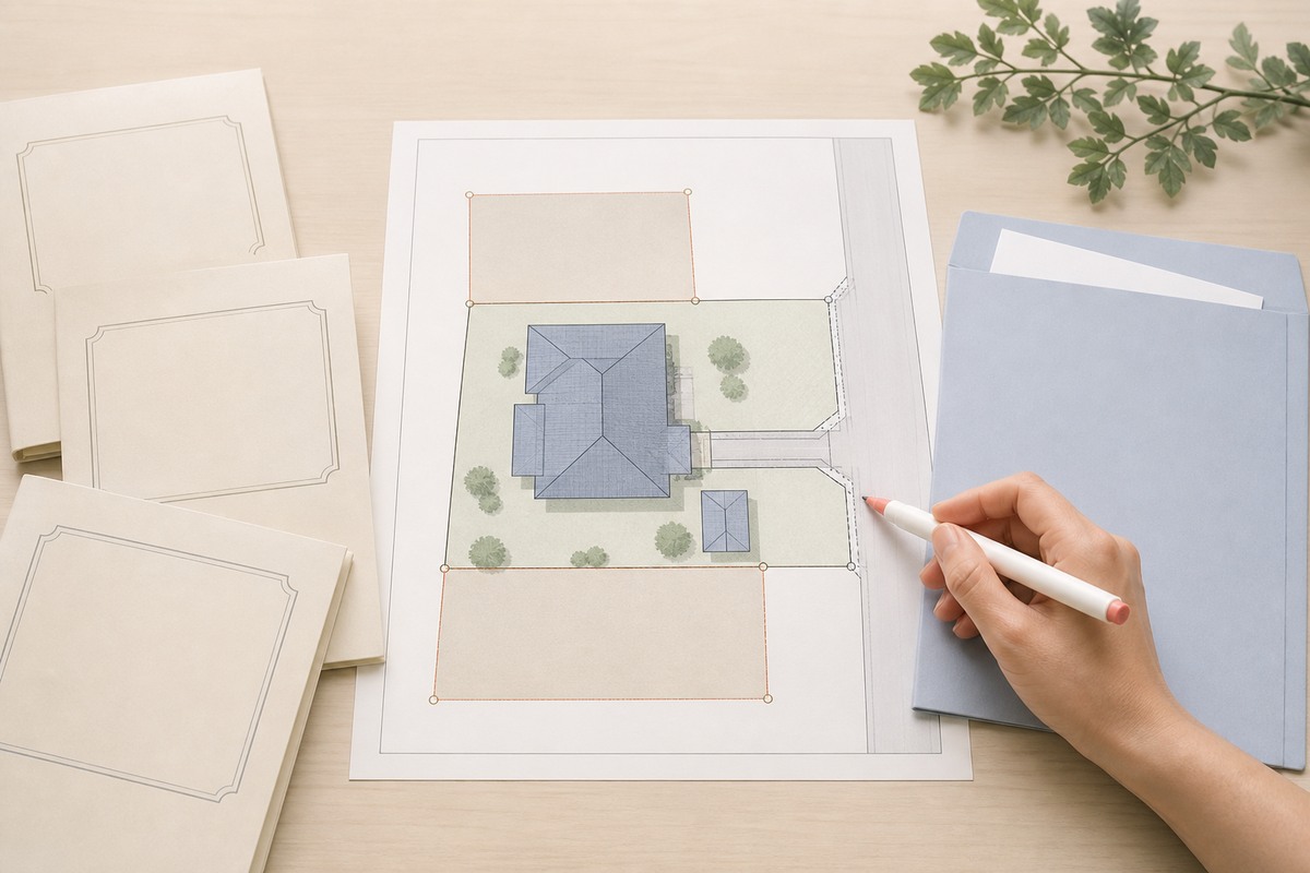住宅ローンの担保対象となる土地と建物を登記資料で照合する机上