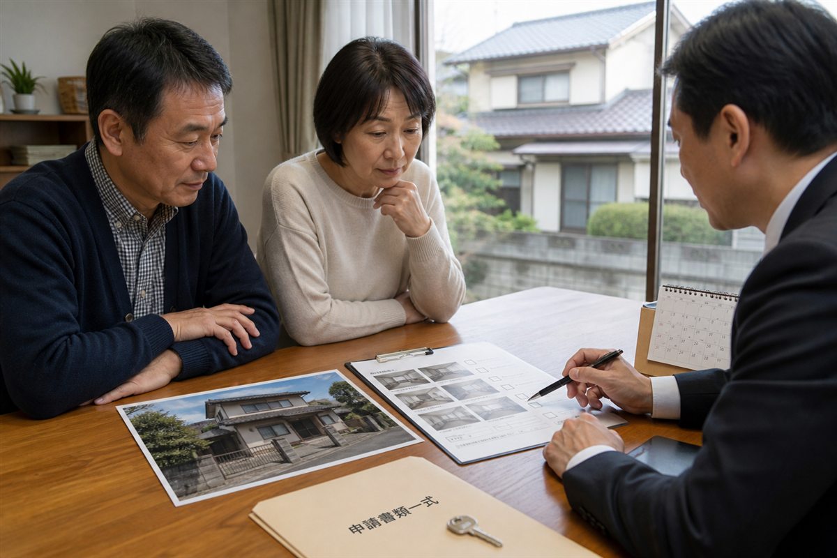 空き家バンクの登録票と一般仲介の査定書と買取条件を並べて比較するモデルケースのイメージ